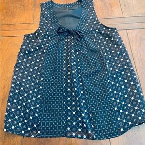 THE LIMITED Navy Blue Paisley Polka Dot Shirt, Size S
